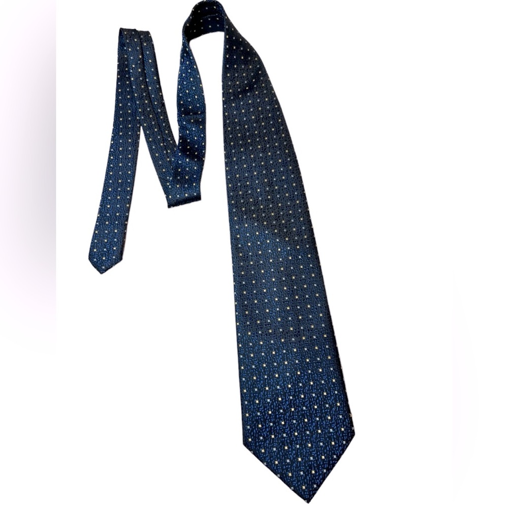 Mario Armani 100% SILK Men's Tie Made in Italy Blue Dots